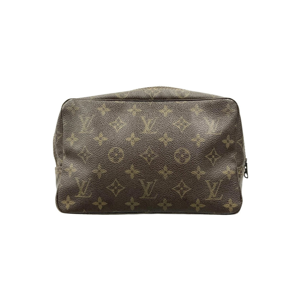 Louis Vuitton Monogram Trousse Toilette Pouch Clutch Brown